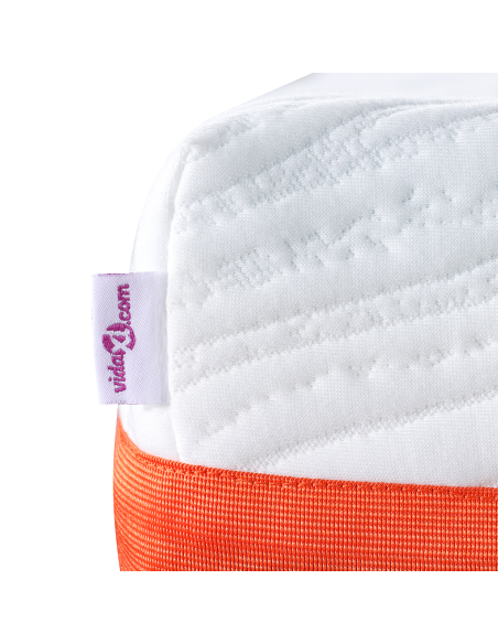 Materasso Bianco e Grigio 90 x 200 cm Tessuto Jacquard