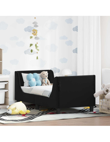 Struttura letto per bambini con testata Nero 70 x 140 cm
