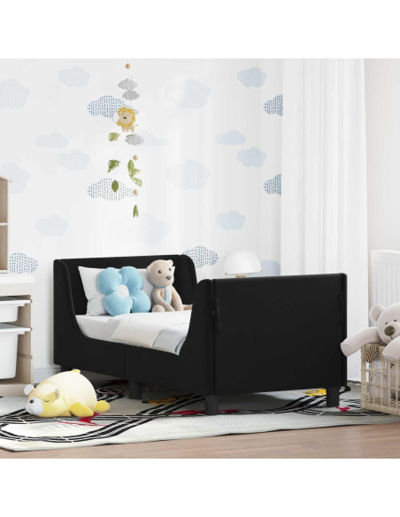 Struttura letto per bambini con testata Nero 70 x 140 cm