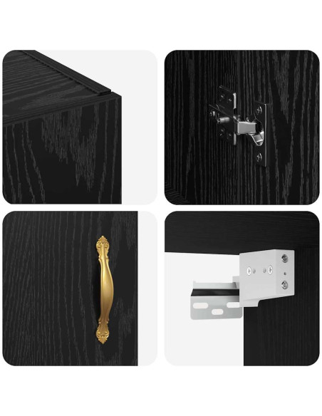 Armadietto a muro Rovere Nero 69,5 x 34 x 90 cm