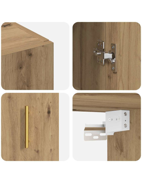 Armadietto a muro Rovere artigianale 69,5 x 34 x 90 cm