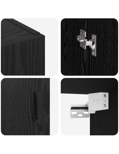 Armadietto a muro Rovere Nero 69,5 x 34 x 90 cm