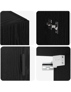 Credenza Rovere Nero 69,5 x 34 x 90 cm Legno multistrato