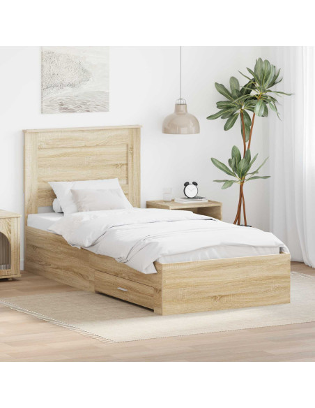 Struttura del letto con cassetto con testiera Legno multistrato