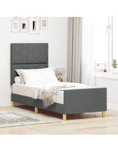 Struttura del letto Grigio scuro 80 x 200 cm Tessuto