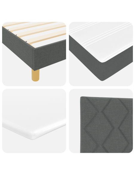 strongLetto a Molle / strong Grigio scuro 180 x 200 cm