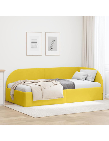 Cornice del letto ad angolo con testiera Giallo 80 cm x 200 cm