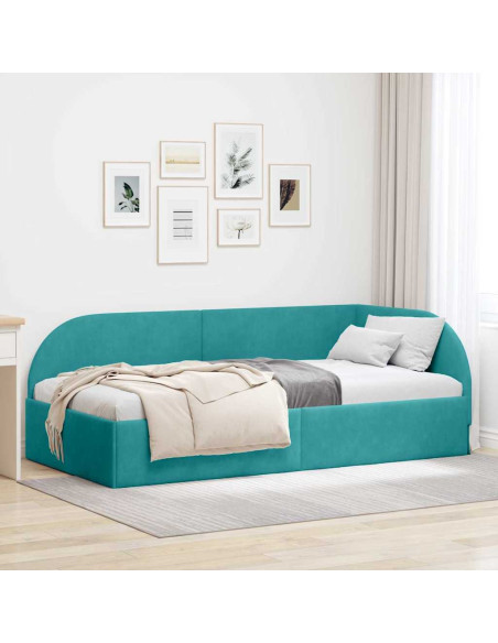 Cornice del letto ad angolo Turchese 80 cm x 200 cm