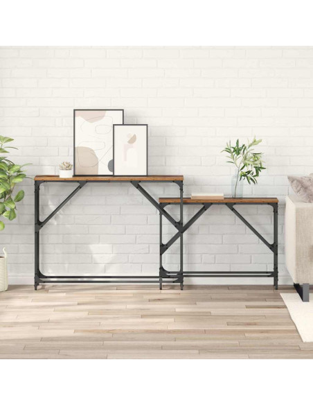 Tavolo consolle 2 pcs Legno vecchio 100 x 28 x 75 cm