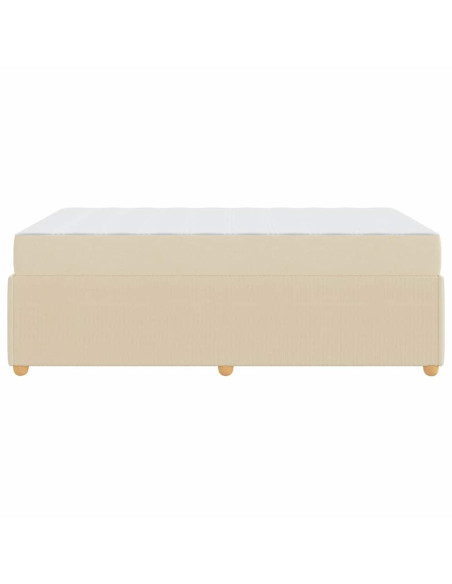 Struttura del letto con materasso Crema 120 x 200 cm Tessuto
