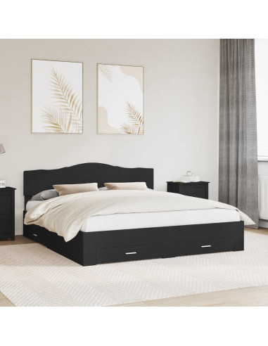 Struttura del letto Nero 200 x 200 cm Legno multistrato