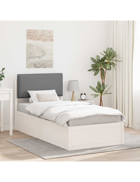 Letto con Testiera Rivestita Grigio chiaro 100 x 200 cm