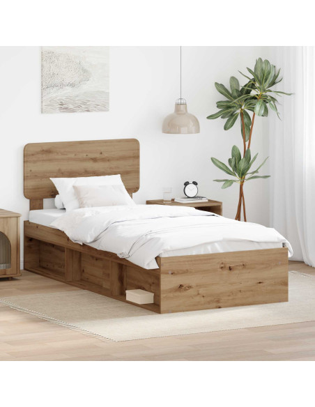 Struttura del letto con testiera Rovere Artigianale 90 x 190 cm