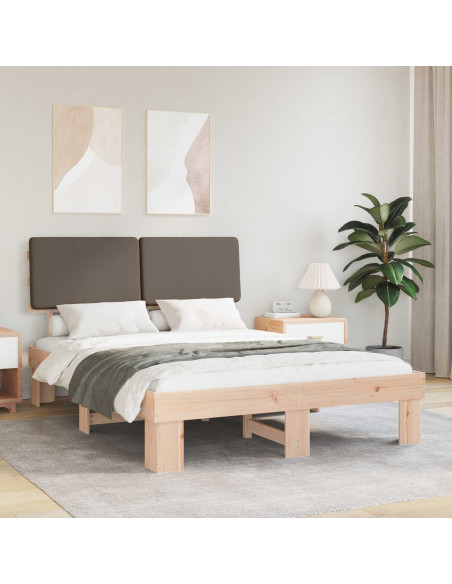 Letto con Testiera Rivestita Talpa 120 x 190 cm Pino massello