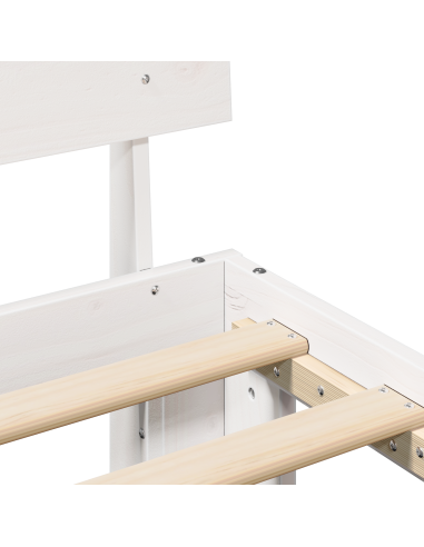 Struttura del letto Bianco 140 x 190 cm Pino massello