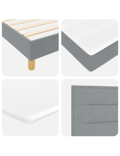 Letto a molle Grigio chiaro 200 x 160 cm Poliestere