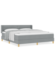 Letto a molle Grigio chiaro 200 x 180 cm Poliestere