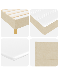 Letto a molle con materasso Crema 200 x 180 cm Poliestere