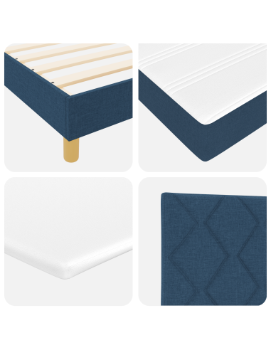 Letto a molle con materasso Blu 200 x 80 cm Poliestere