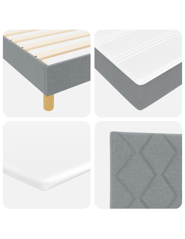 Letto a molle Grigio chiaro 200 x 100 cm Poliestere