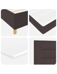 Letto a molle con materasso Marrone Scuro 90 x 200 cm Tessuto