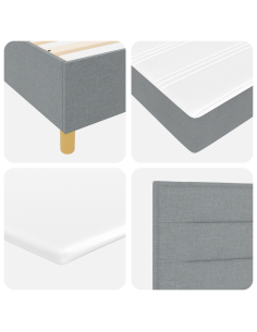 Letto a molle con materasso Grigio chiaro 140 x 200 cm Tessuto
