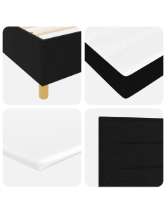 Letto a molle con materasso Nero 140 x 200 cm Tessuto