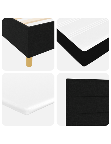 Letto a molle con materasso Nero 140 x 200 cm Tessuto