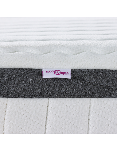 Materasso Bianco e Grigio 80 x 200 cm Molla Bonell
