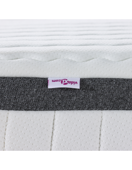 Materasso Bianco e Grigio 90 x 200 cm Molla Bonell
