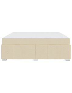 Struttura del letto con materasso Crema 180 x 200 cm Tessuto