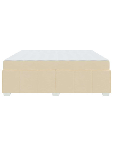 Struttura del letto con materasso Crema 200 x 200 cm Tessuto