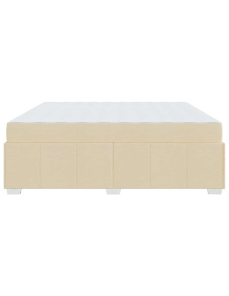 Struttura del letto con materasso Crema 200 x 200 cm Tessuto