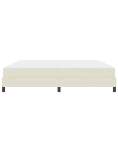 Struttura del letto con materasso Crema 200 x 200 cm Tessuto