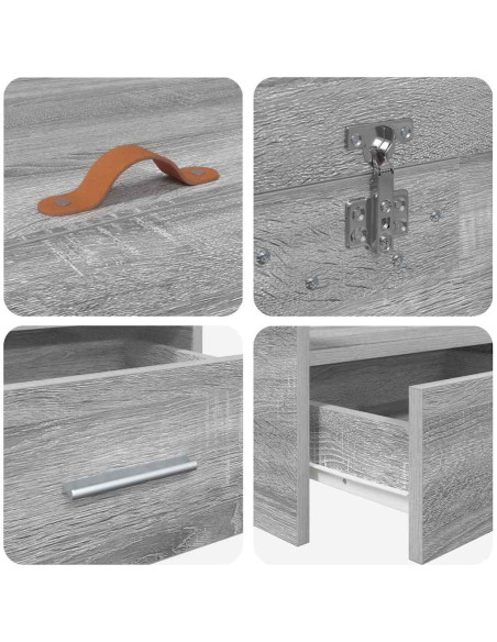 Struttura del letto Grigio Sonoma 90 x 200 cm Legno multistrato