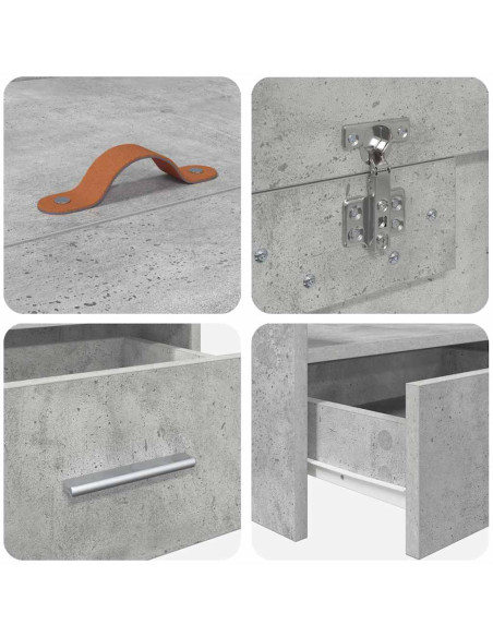 Struttura del letto con testiera Grigio cemento 80 x 200 cm