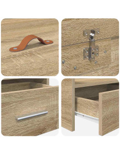 Struttura del letto Rovere Sonoma 70 x 190 cm Legno multistrato