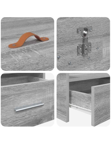 Struttura del letto Grigio Sonoma 70 x 190 cm Legno multistrato