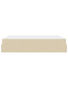 Struttura letto con materasso con materasso 2 pcs Crema Tessuto