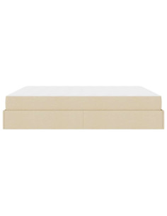 Struttura letto con materasso con materasso 2 pcs Crema Tessuto