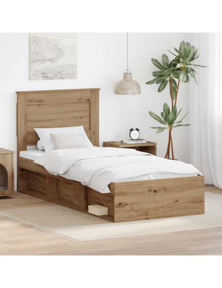 Struttura del letto con testiera Rovere Artigianale 90 x 190 cm