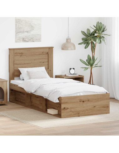 Struttura del letto con testiera Rovere Artigianale 90 x 200 cm
