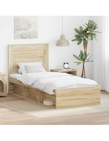 Struttura del letto Rovere Sonoma 75 x 190 cm Pino massello