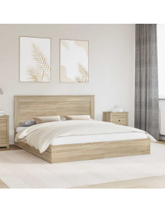 Letto con Contenitore con testiera Rovere Sonoma 180 x 200 cm