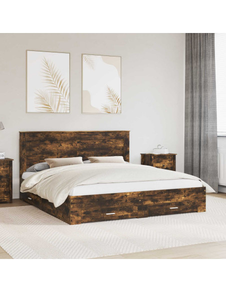 Struttura del letto con cassetto con testiera Legno multistrato