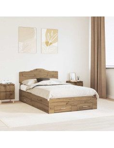 Struttura del letto Rovere artigianale 135 x 190 cm