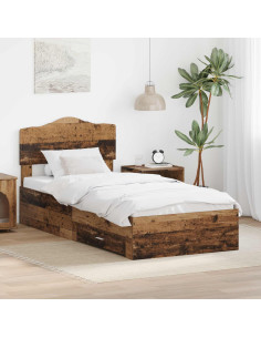 Struttura del letto Legno vecchio 90 x 200 cm Legno multistrato