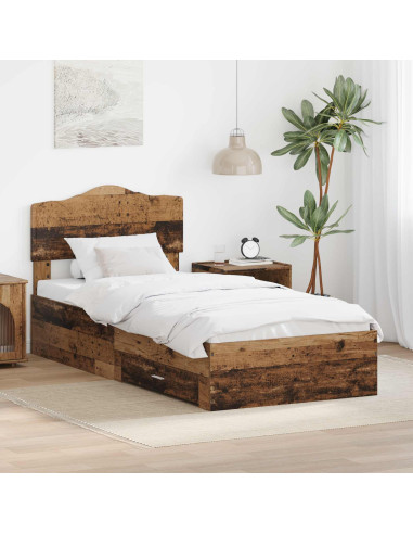 Struttura del letto Legno vecchio 90 x 200 cm Legno multistrato