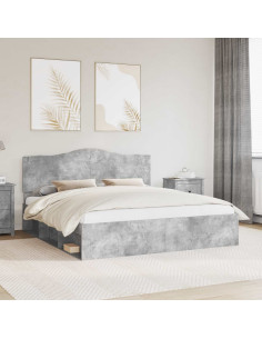 Struttura del letto Calcestruzzo 200 x 200 cm Pino massello