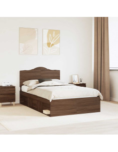 Struttura del letto Rovere Marrone 120 x 200 cm Pino massello